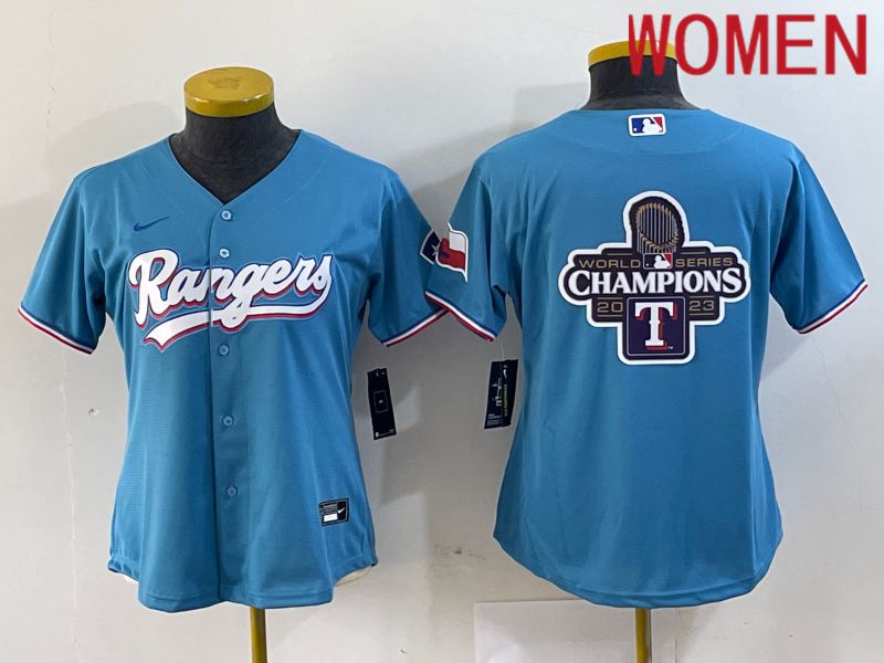 Women Texas Rangers Blank Blue Game Nike 2024 MLB Jersey style 4